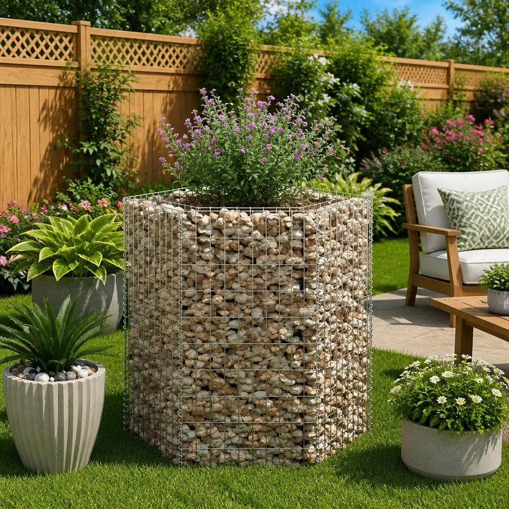 Hexagonal Gabion Raised Bed Planter 100x90x100 cm