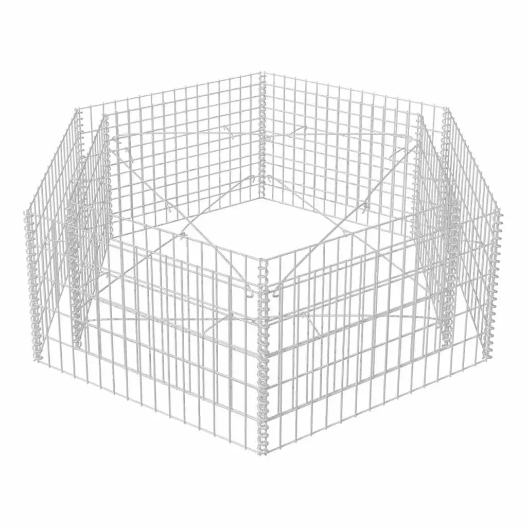 Hexagonal Gabion Raised Bed Garden Planter Border Box Outdoor Patio Flower Bed