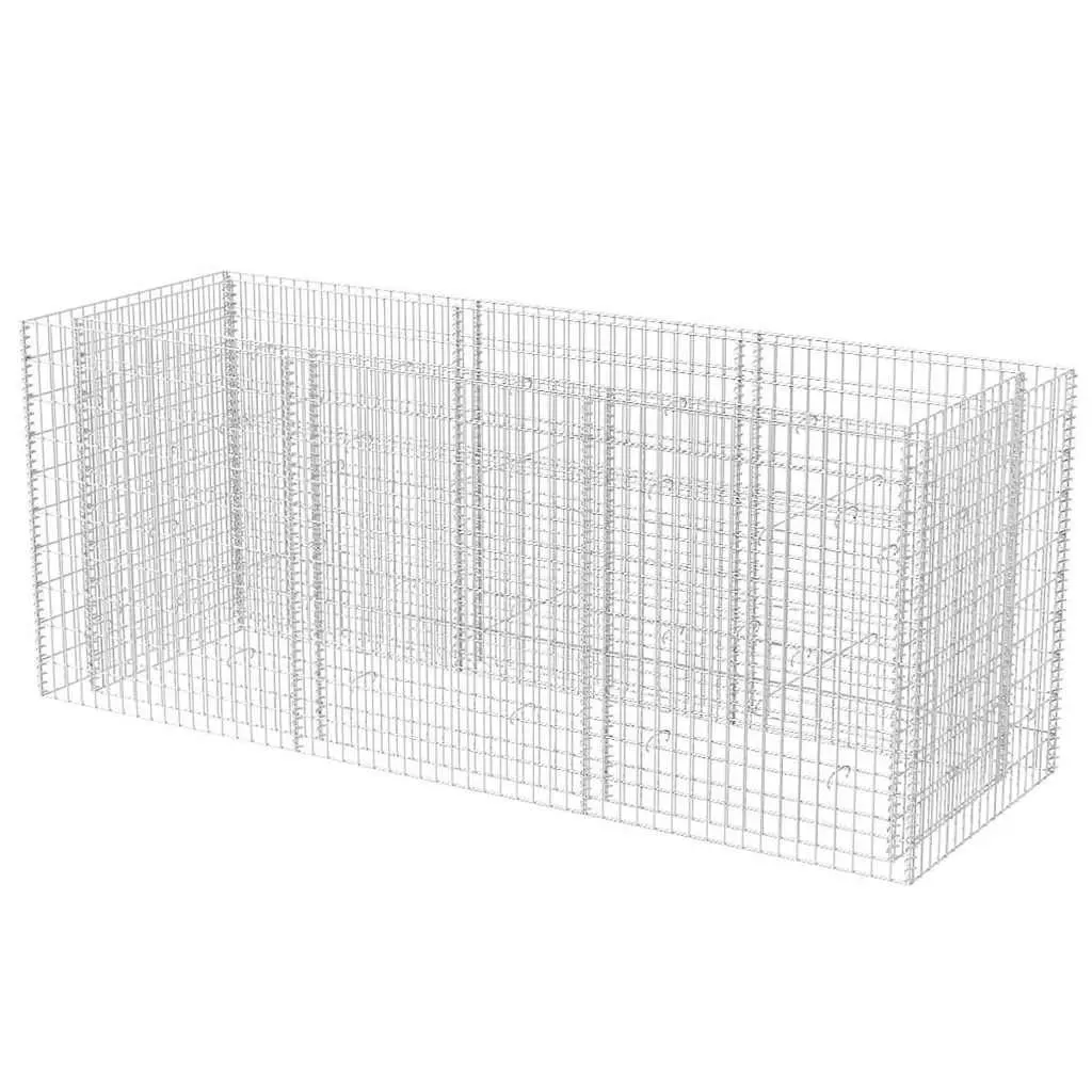 Gabion Raised Bed Galvanised Steel 270x90x100 cm Silver