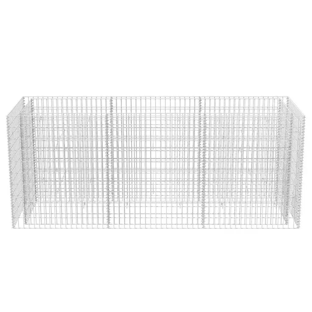 Gabion Raised Bed Galvanised Steel 270x90x100 cm Silver