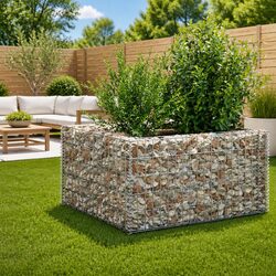 Silver Gabion Raised Bed for Stylish Garden Edging
