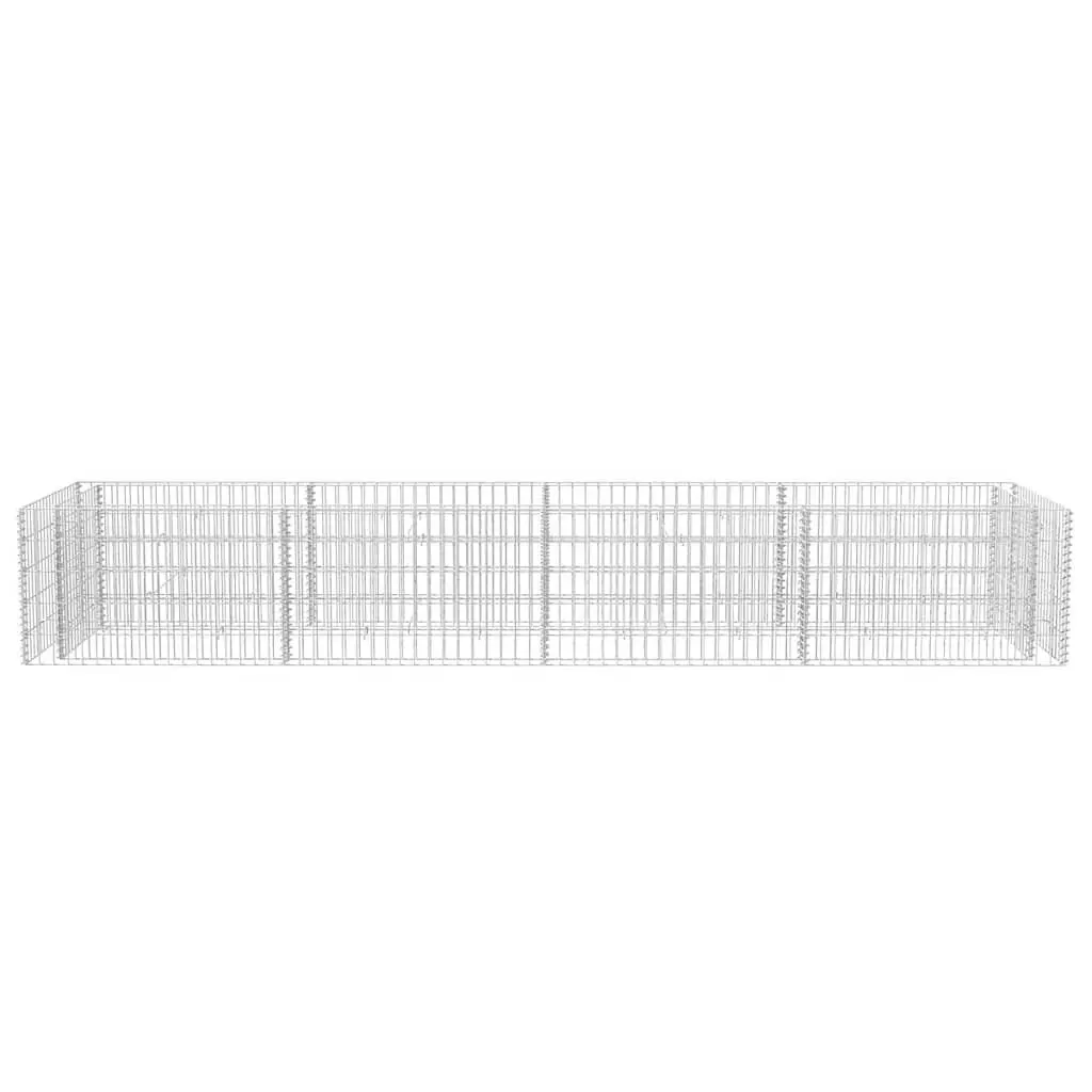 Gabion Raised Bed Garden Planter Galvanised Steel 360x90x50cm Silver