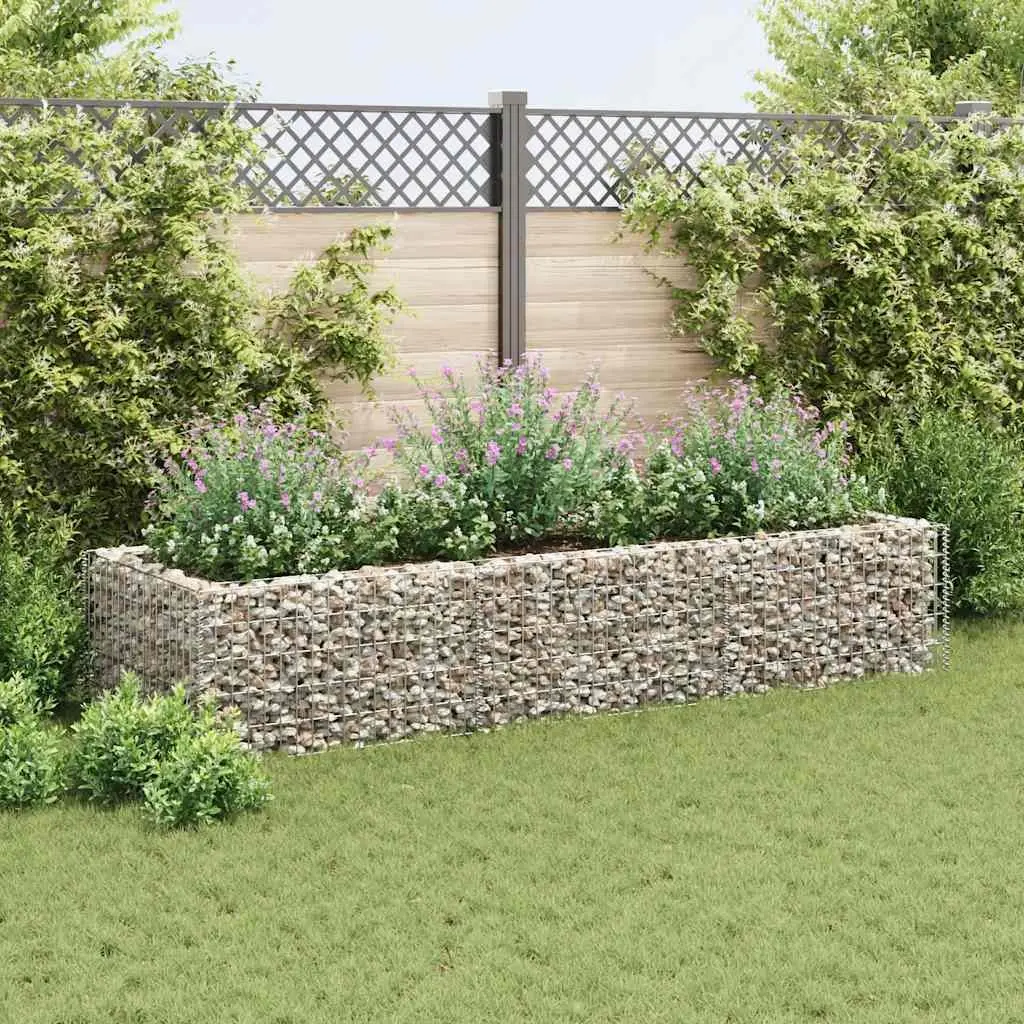 Gabion Raised Garden Bed Steel Planter Border Flower Plant Container 270x90x50cm