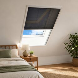 Plisse Insect Screen Window 60x80 cm Mesh Roof Protection Black Frame