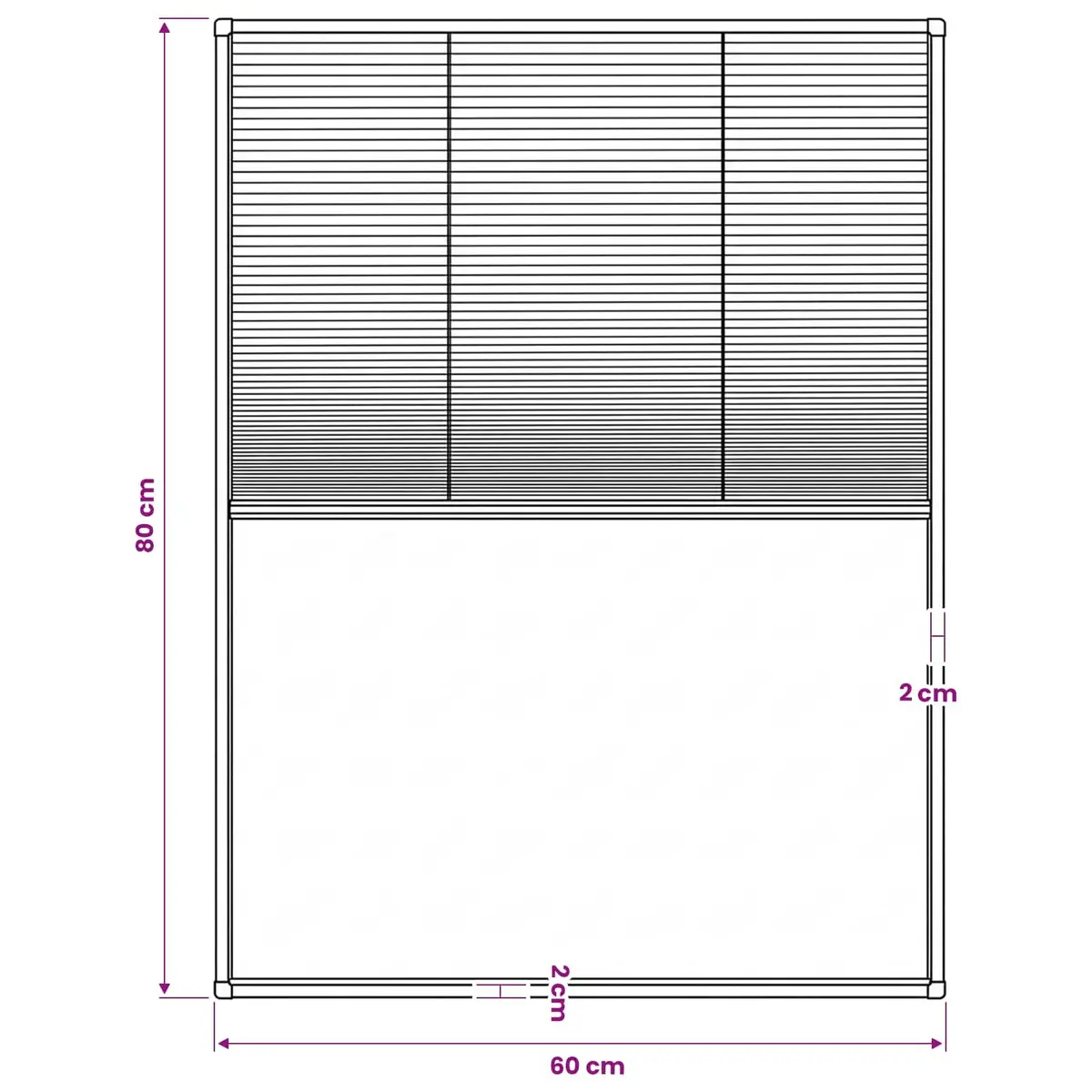 Plisse Insect Screen 60x80 cm Black Frame