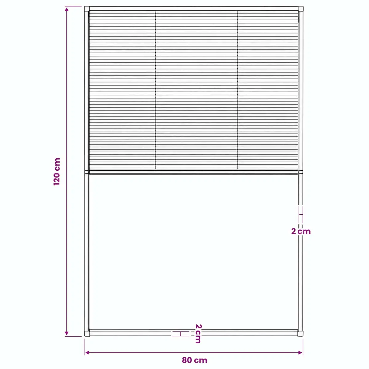 Plisse Insect Screen with Aluminium Frame 80x120 cm