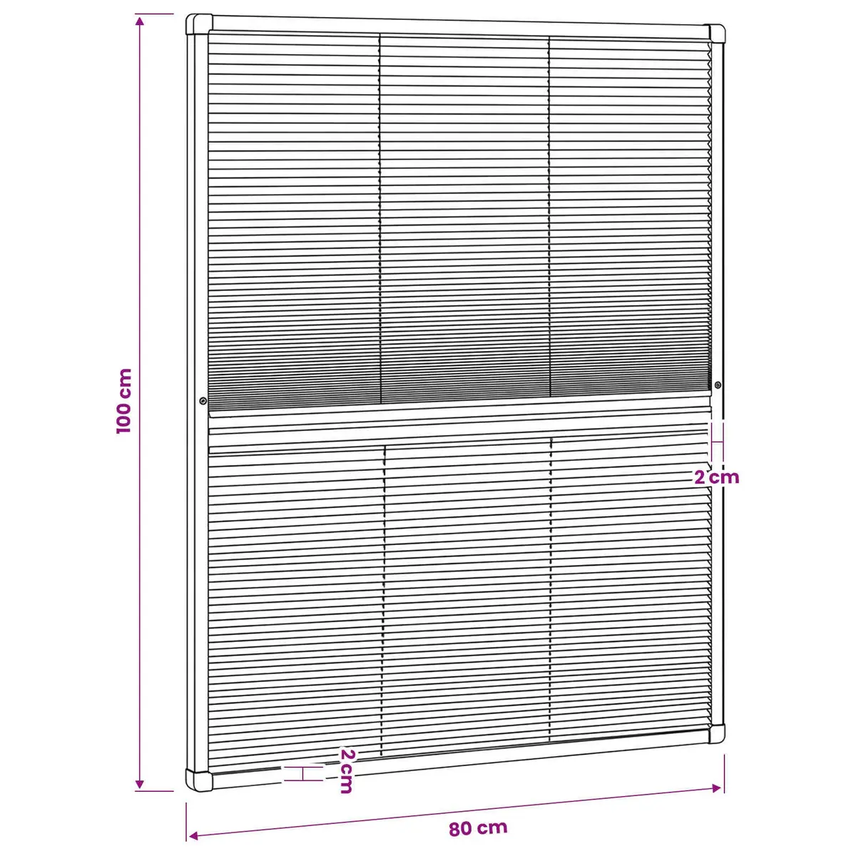 Plisse Insect Screen Window 80x100cm Black
