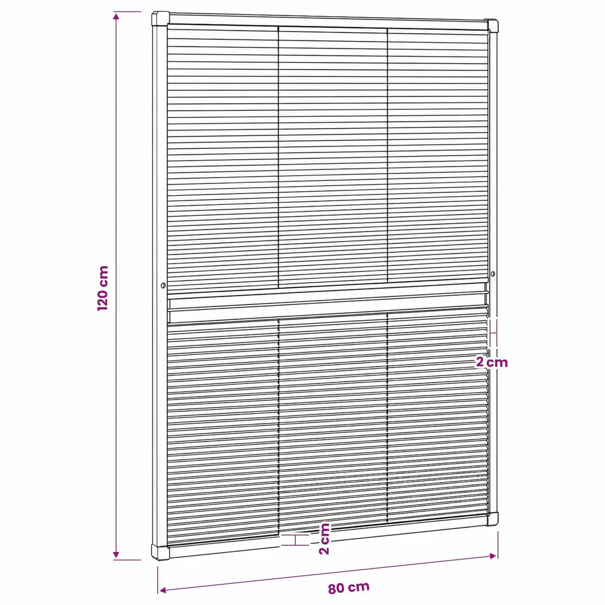 Insect Screen Window Aluminium Frame 80x120 cm Black Mesh Shade