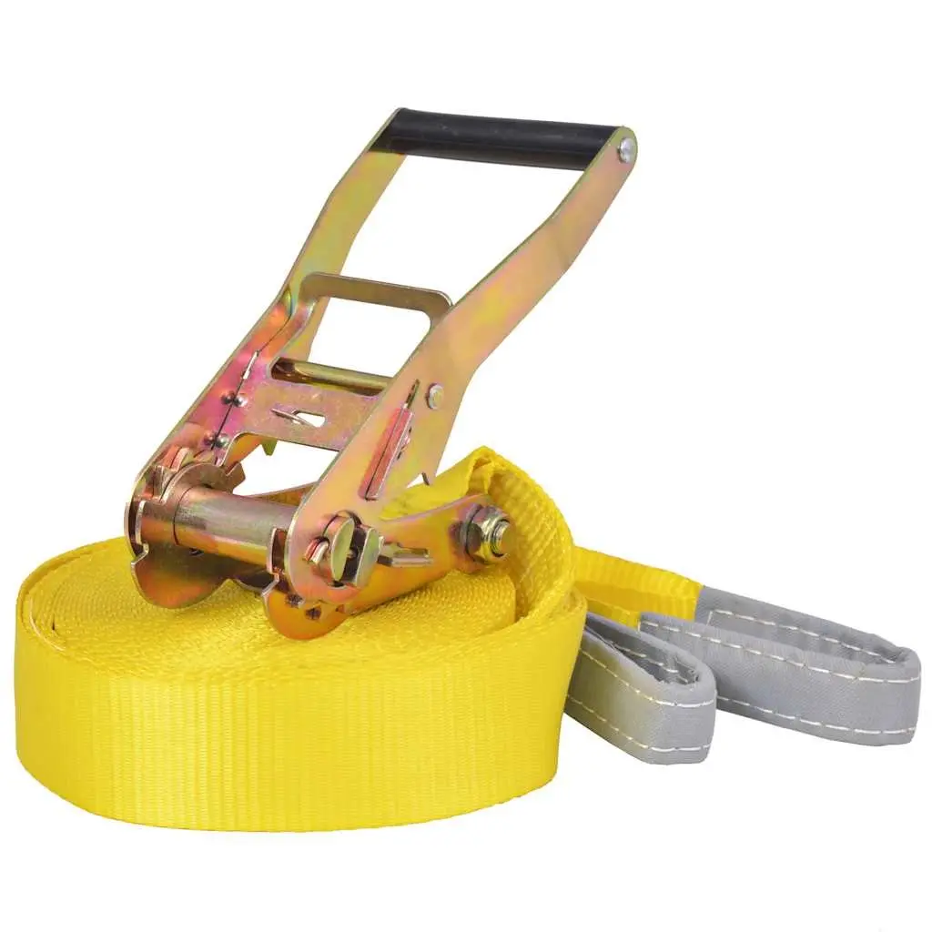 Slackline 15m Balance Training Rope 50mm Width 150kg Capacity Yellow