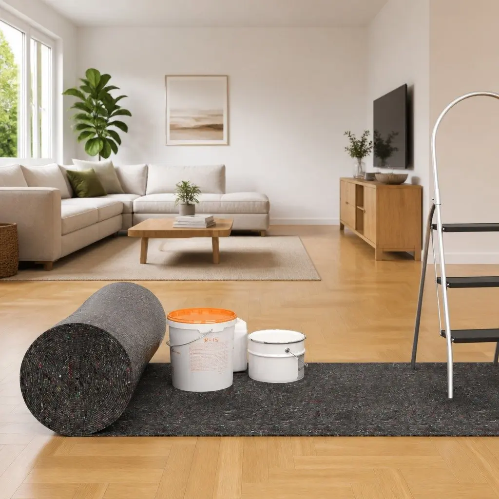 Painter Fleece Non-slip Floor Protection Grey 50m x 1m 2 pcs