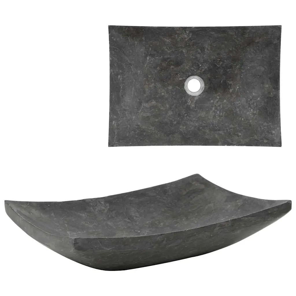 Black Marble Bathroom Sink 50x35x12 cm