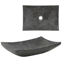 Elegant Black Marble Bathroom Sink 50x35x12 cm
