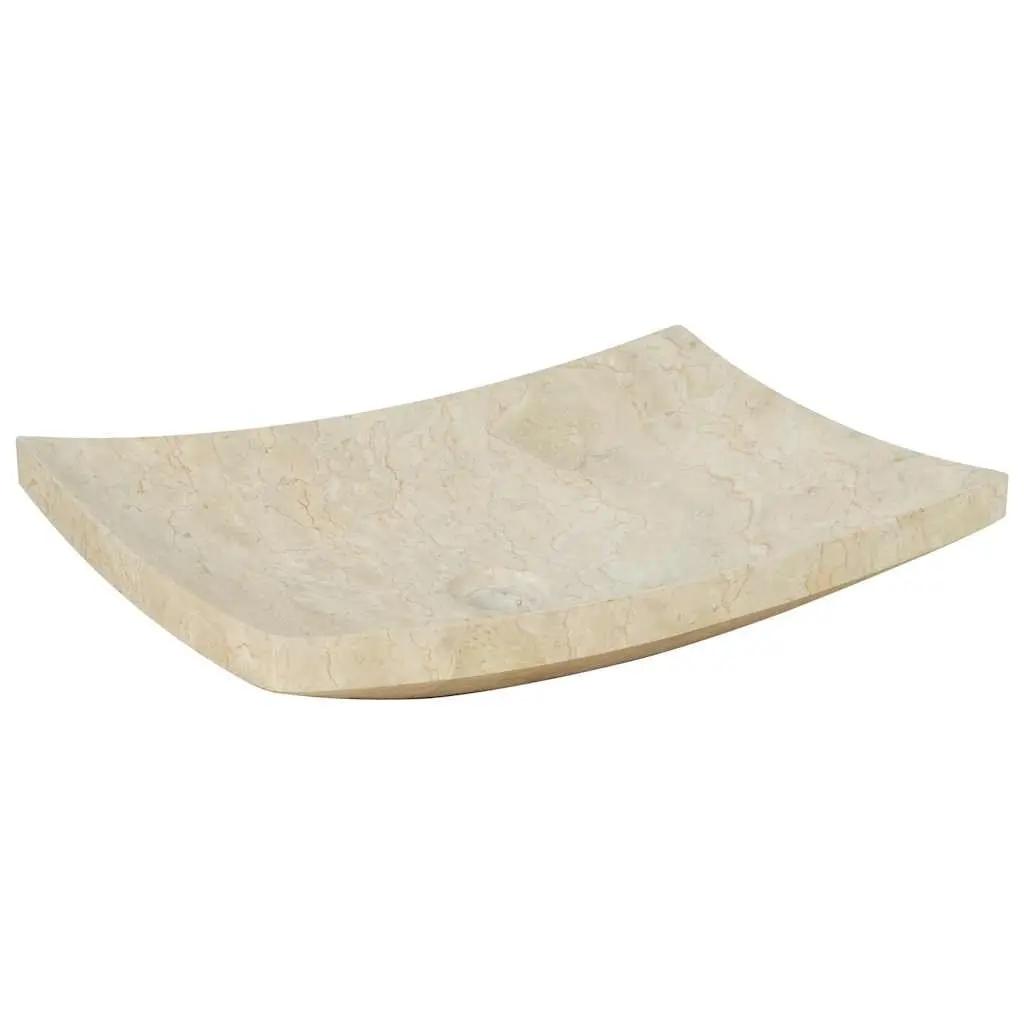 Rectangular Marble Bathroom Sink in Cream