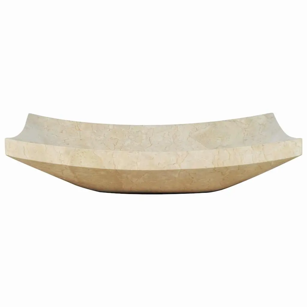 Rectangular Marble Bathroom Sink in Cream