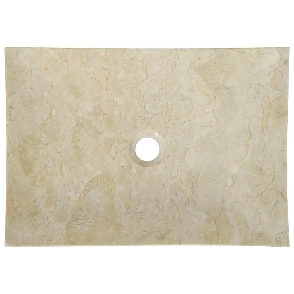 Rectangular Marble Bathroom Sink in Cream