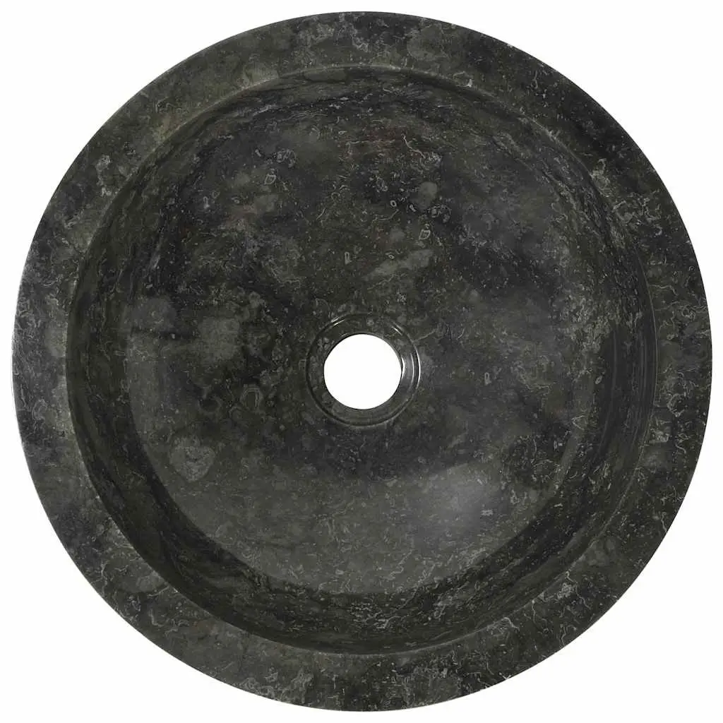 Bathroom Sink Natural River Stone 40x12 cm Black Handmade