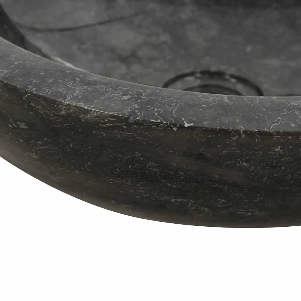 Bathroom Sink Natural River Stone 40x12 cm Black Handmade
