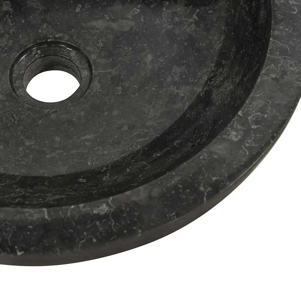 Bathroom Sink Natural River Stone 40x12 cm Black Handmade