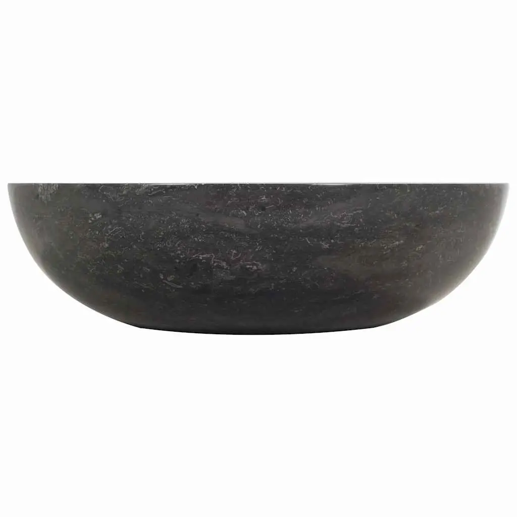 Bathroom Sink Natural River Stone 40x12 cm Black Handmade
