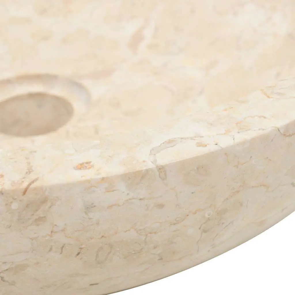 Handmade Cream Rectangular River Stone Bathroom Sink 40x12 cm