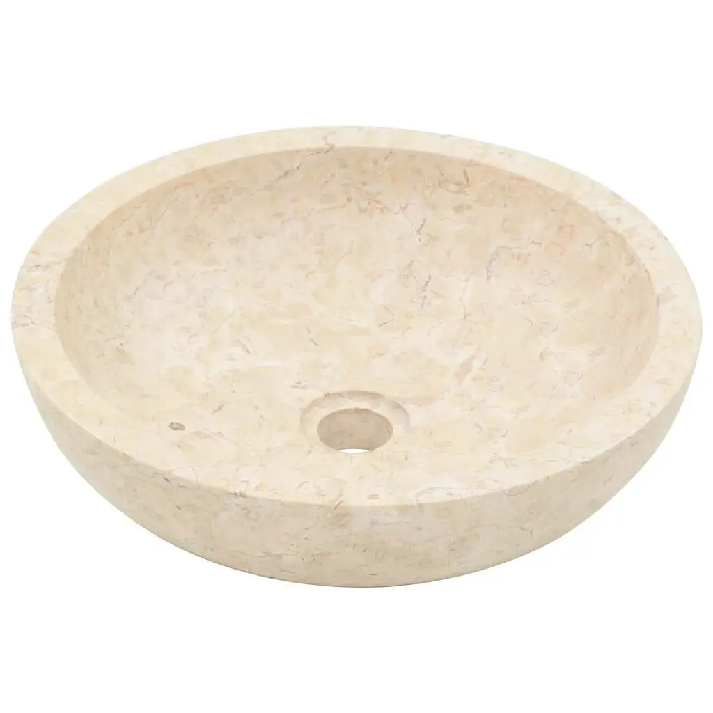 Handmade Cream Rectangular River Stone Bathroom Sink 40x12 cm