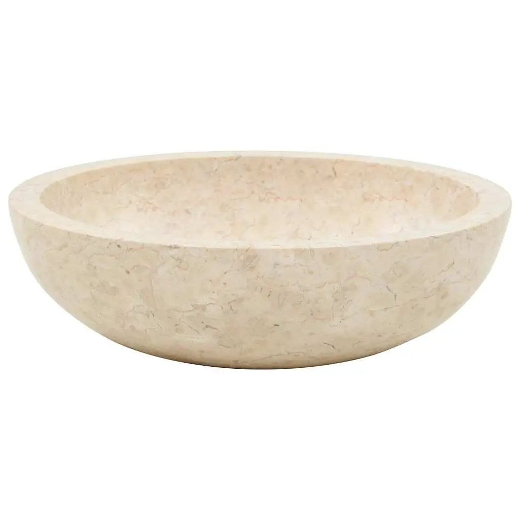 Handmade Cream Rectangular River Stone Bathroom Sink 40x12 cm