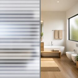 Frosted Stripes Window Film for Privacy and Decor 0.9x5m