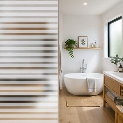 Frosted Stripes Privacy Window Film 0.9 x 10 m PVC White
