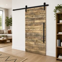 Premium Black Sliding Door Hardware Kit 183cm