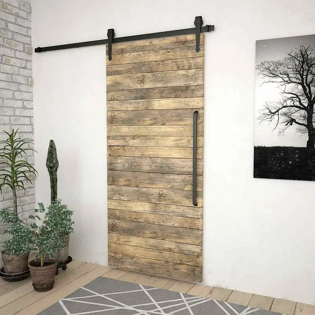 Black Sliding Door Hardware Kit 183cm