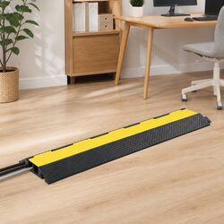 Dual Channel Cable Protector Ramp Rubber Road Traffic Safety 101.5cm