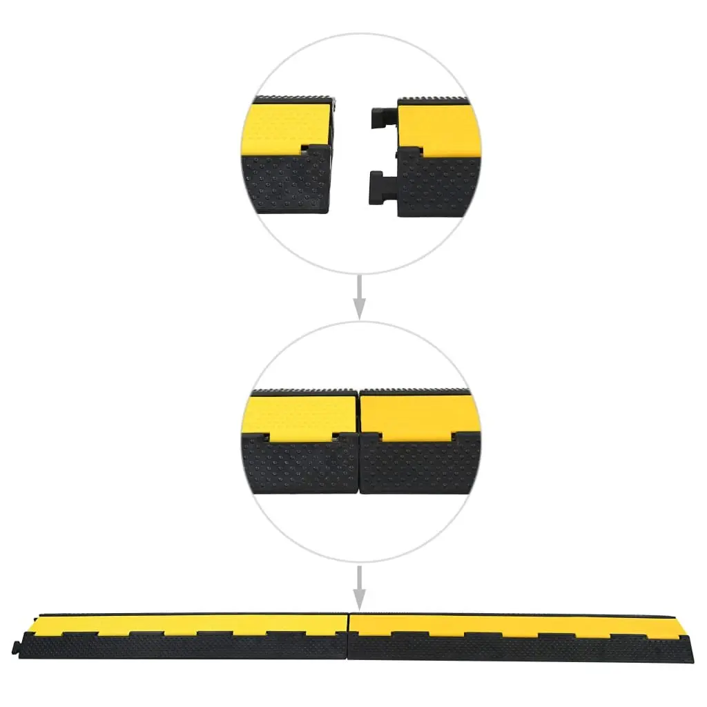 Cable Protector Ramps Rubber 101.5 cm Bright Yellow 4 Piece
