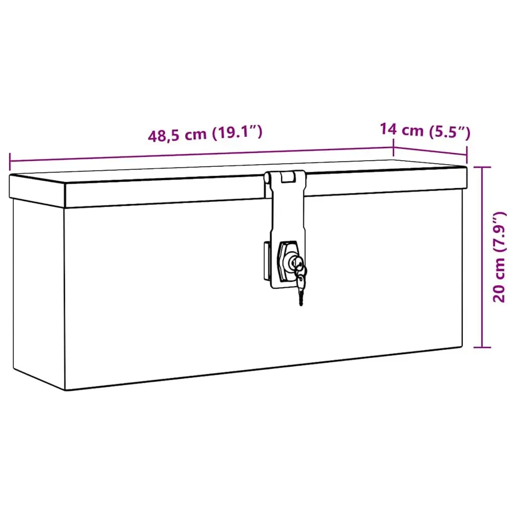 Aluminium Tool Box 48.5x14x20 cm Silver