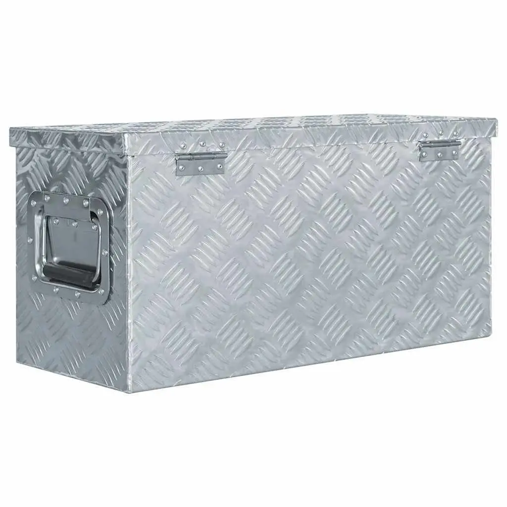 Aluminium Storage Box Lockable Lightweight 61.5x26.5x30cm Silver Tool Case