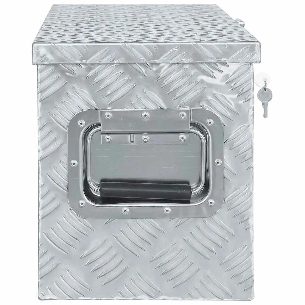 Aluminium Storage Box Lockable Lightweight 61.5x26.5x30cm Silver Tool Case