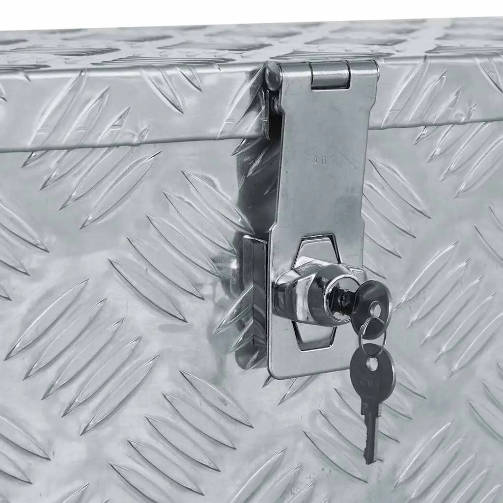 Aluminium Storage Box Lockable Lightweight 61.5x26.5x30cm Silver Tool Case