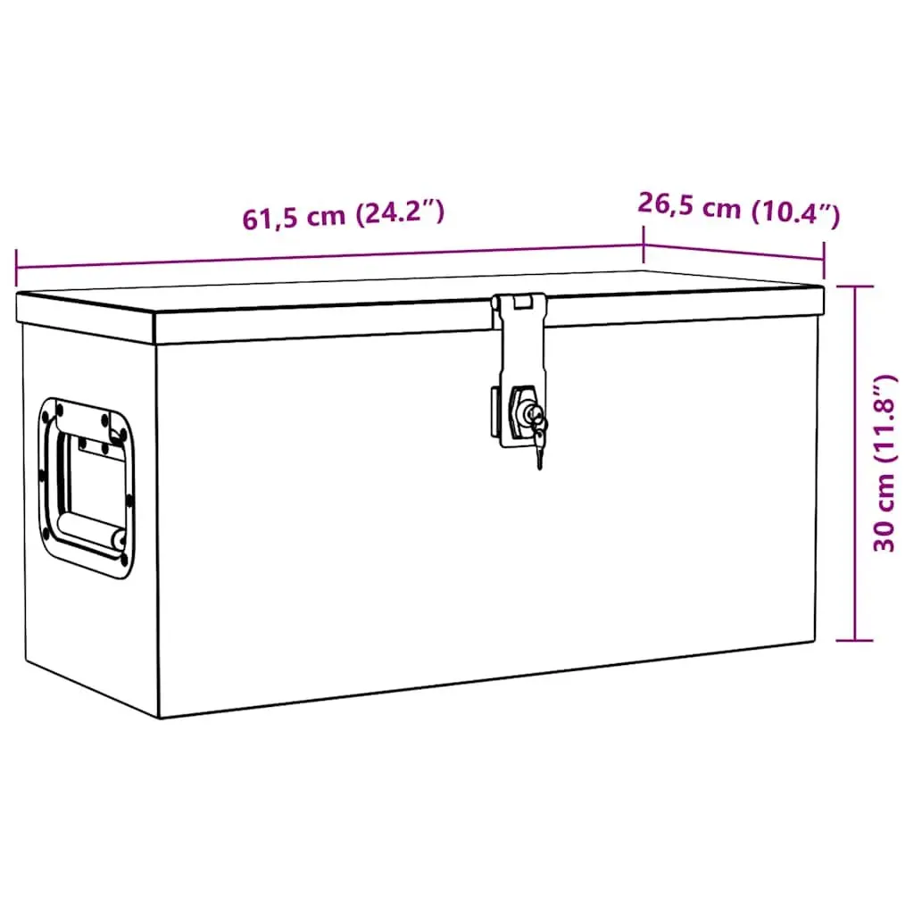 Aluminium Storage Box Lockable Lightweight 61.5x26.5x30cm Silver Tool Case