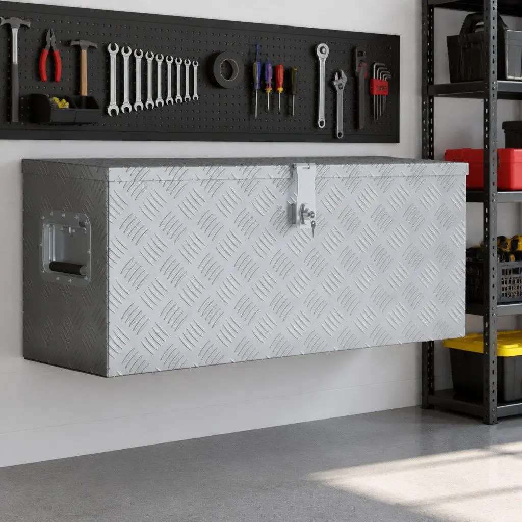 Aluminium Tool Box Storage Case Silver 80x30x35 cm