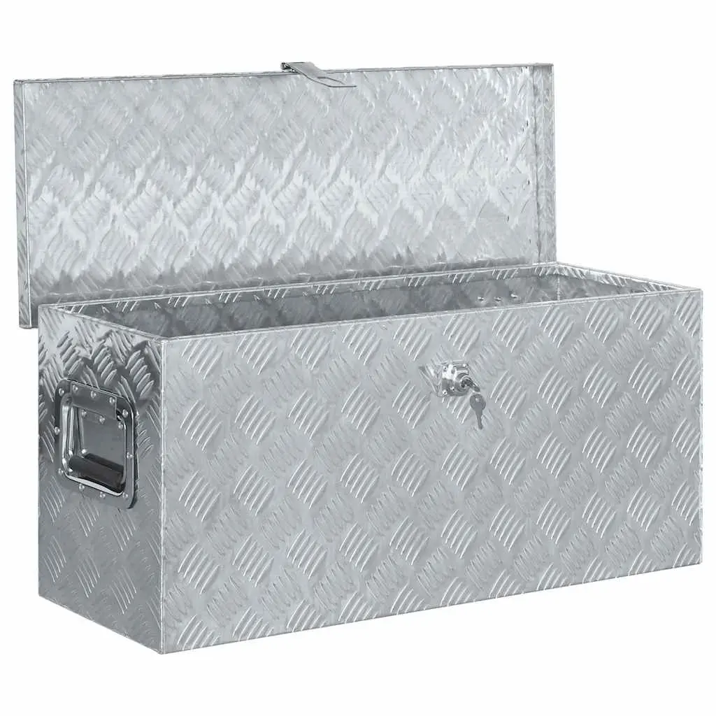 Aluminium Tool Box Storage Case Silver 80x30x35 cm