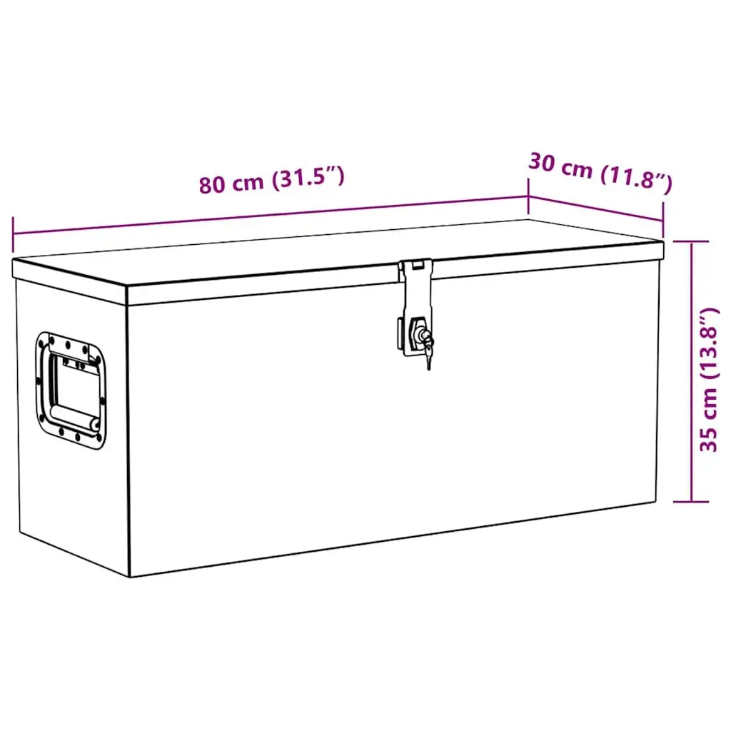 Aluminium Tool Box Storage Case Silver 80x30x35 cm