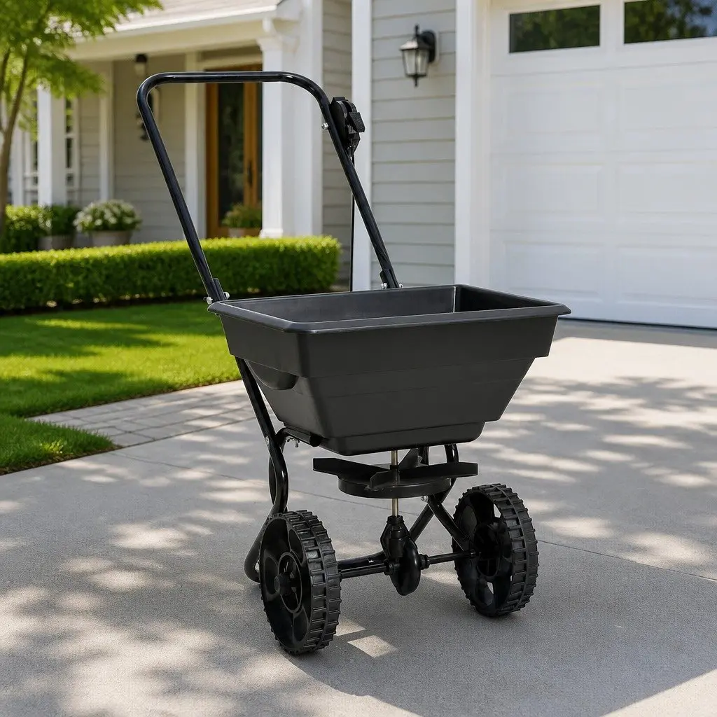 Walk Behind Spreader Steel PVC 80x46x75cm White