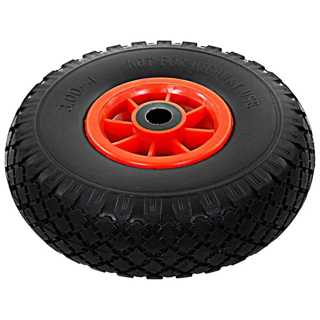 Sack Truck Wheels Solid PU 3.00-4 Puncture-Proof Heavy-Duty