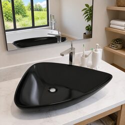 Modern Black Ceramic Basin for Bathrooms and Cloakrooms