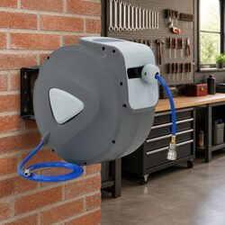 Automatic Retractable Air Hose Reel 1/4" 30m Grey Pneumatic Workshop Tool
