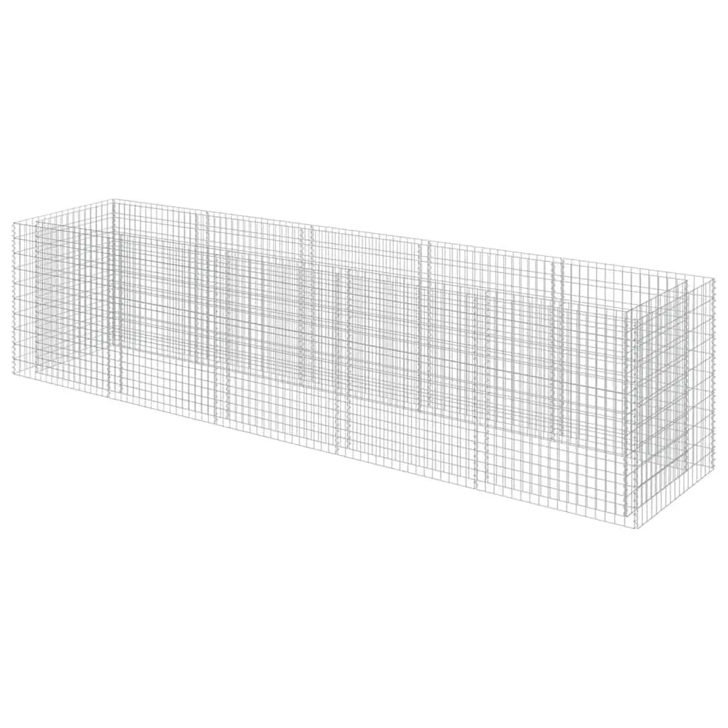 Raised Garden Bed Galvanised Steel Silver 450x90x100cm Weather Resistant Planter Border