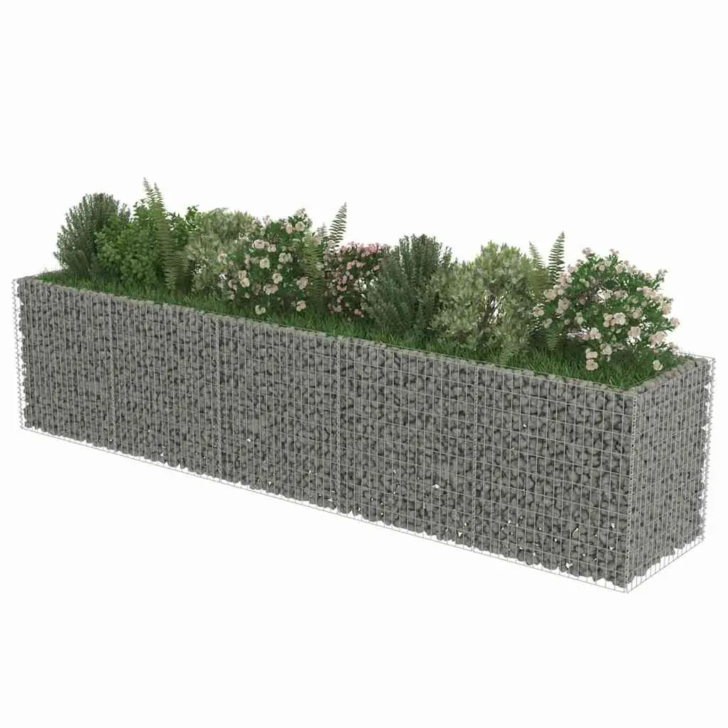 Raised Garden Bed Galvanised Steel Silver 450x90x100cm Weather Resistant Planter Border