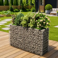 Durable Galvanised Steel Gabion Raised Garden Bed 180x50x100 cm