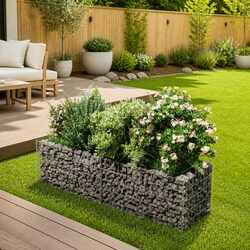 Gabion Raised Garden Bed Planter Box 180x50x50cm Silver Steel
