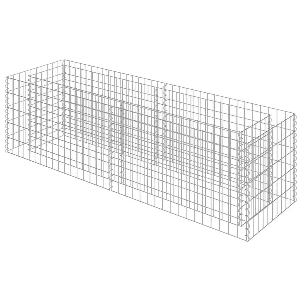 Gabion Raised Garden Bed Planter Box 180x50x50cm Silver Steel