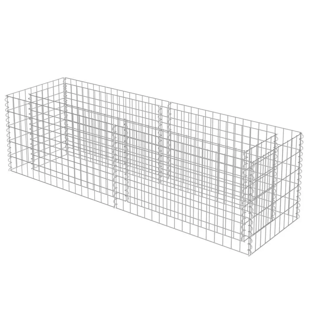 Gabion Raised Garden Bed Planter Box 180x50x50cm Silver Steel